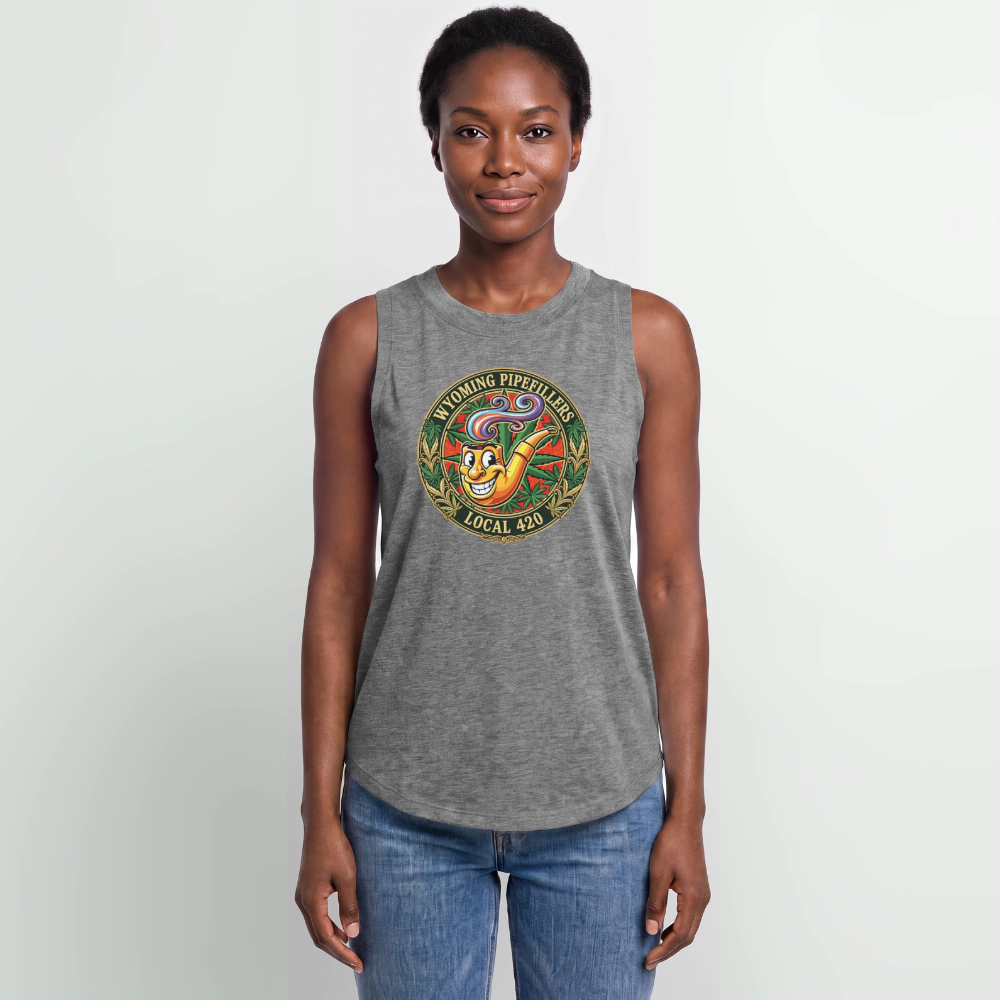 WYOMING PIPEFILLERS LOCAL 420 Women's Relaxed Tank Top - granite heather 