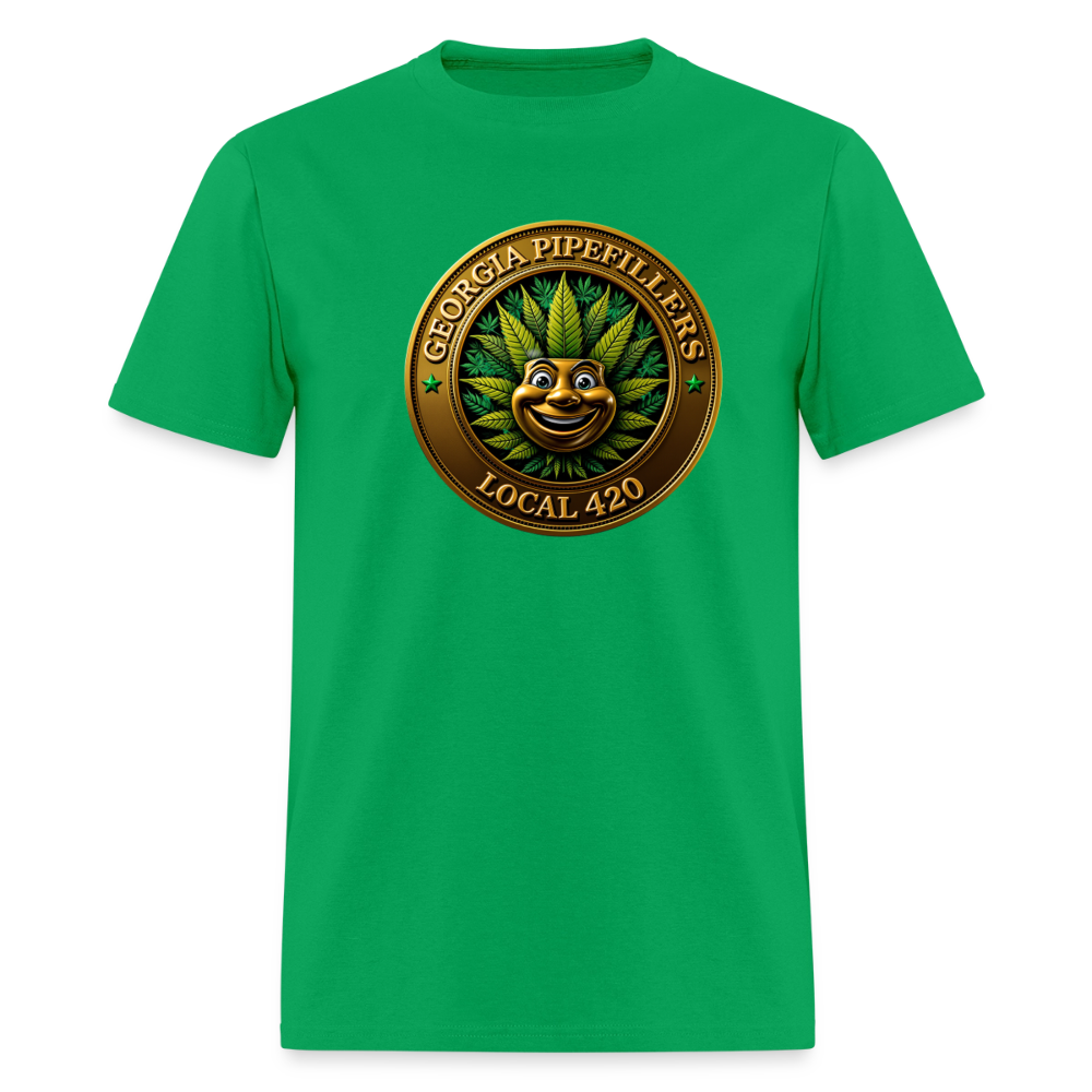 GEORGIA PIPEFILLERS LOCAL 420 F/B DESIGN  Men's T-Shirt - bright green
