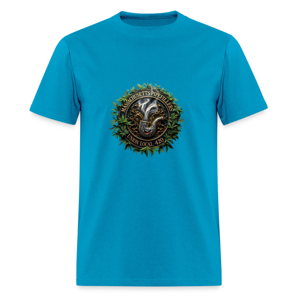 MASSACHUSETTS PIPEFILLERS UNION LOCAL 420 Men's T-Shirt - turquoise