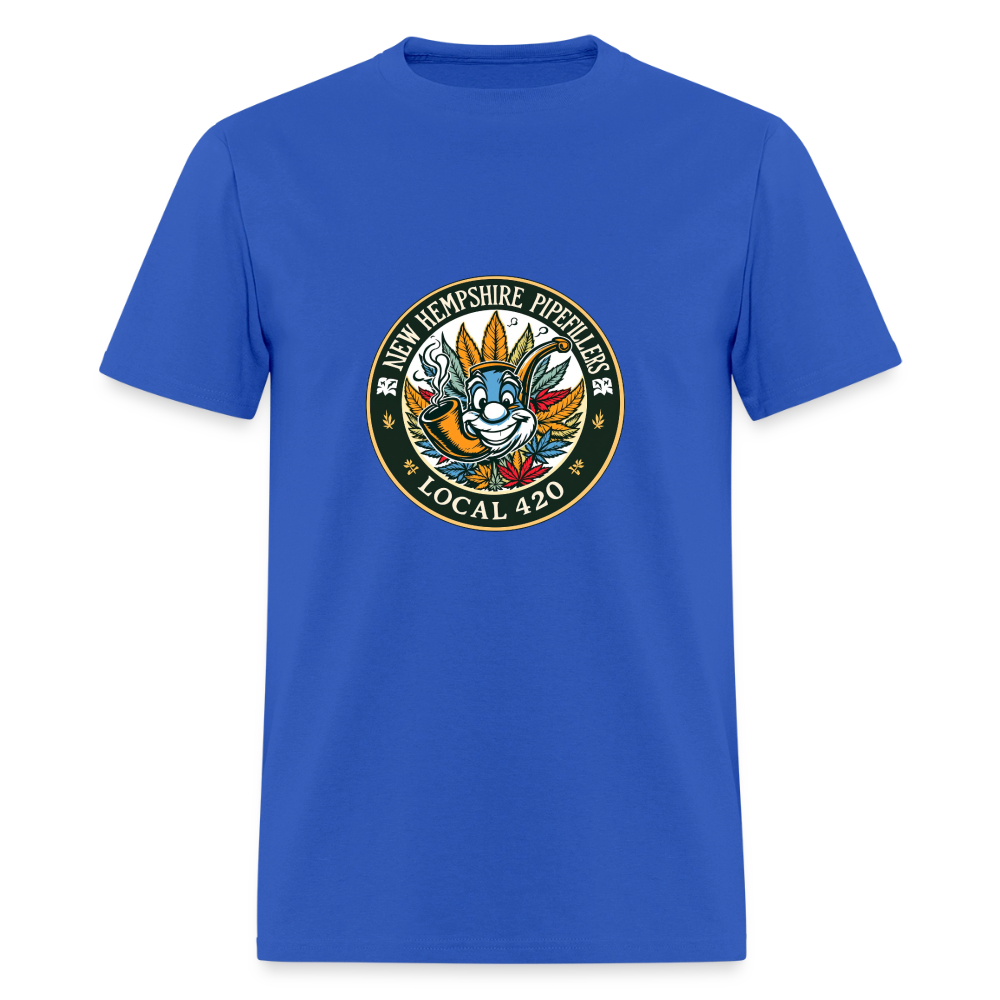 NEW HEMPSHIRE PIPEFILLERS LOCAL 420 2 EMBLEM Men's T-Shirt - royal blue