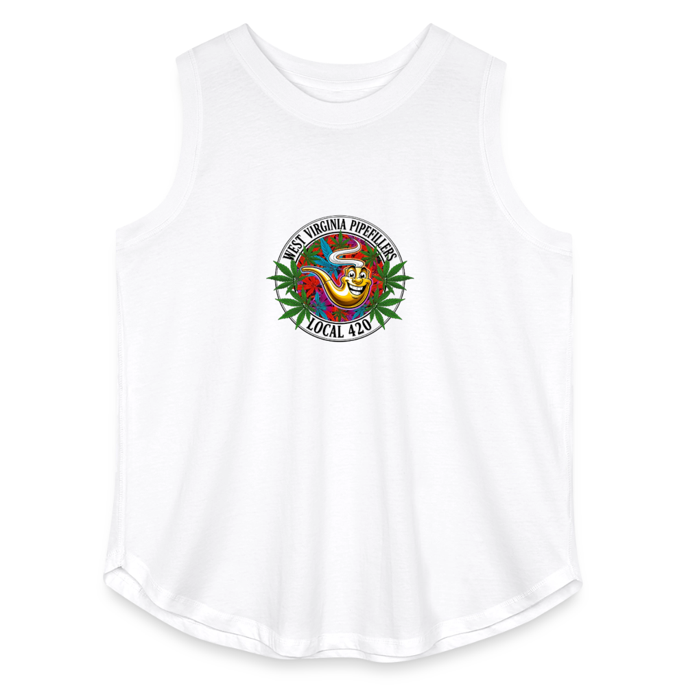 WEST VIRGINIA PIPEFILLERS LOCAL 420 F/B DESIGN Women's Curvy Relaxed Tank Top - white