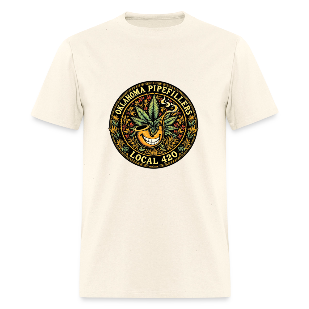 OKLAOMA PIPEFILLERS LOCAL 420  Men's T-Shirt - sweet cream heather
