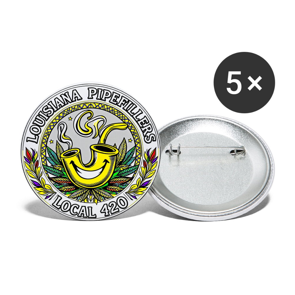 LOUISIANA PIPEFILLERS LOCAL 420 Union Buttons small 1'' (5-pack) - white