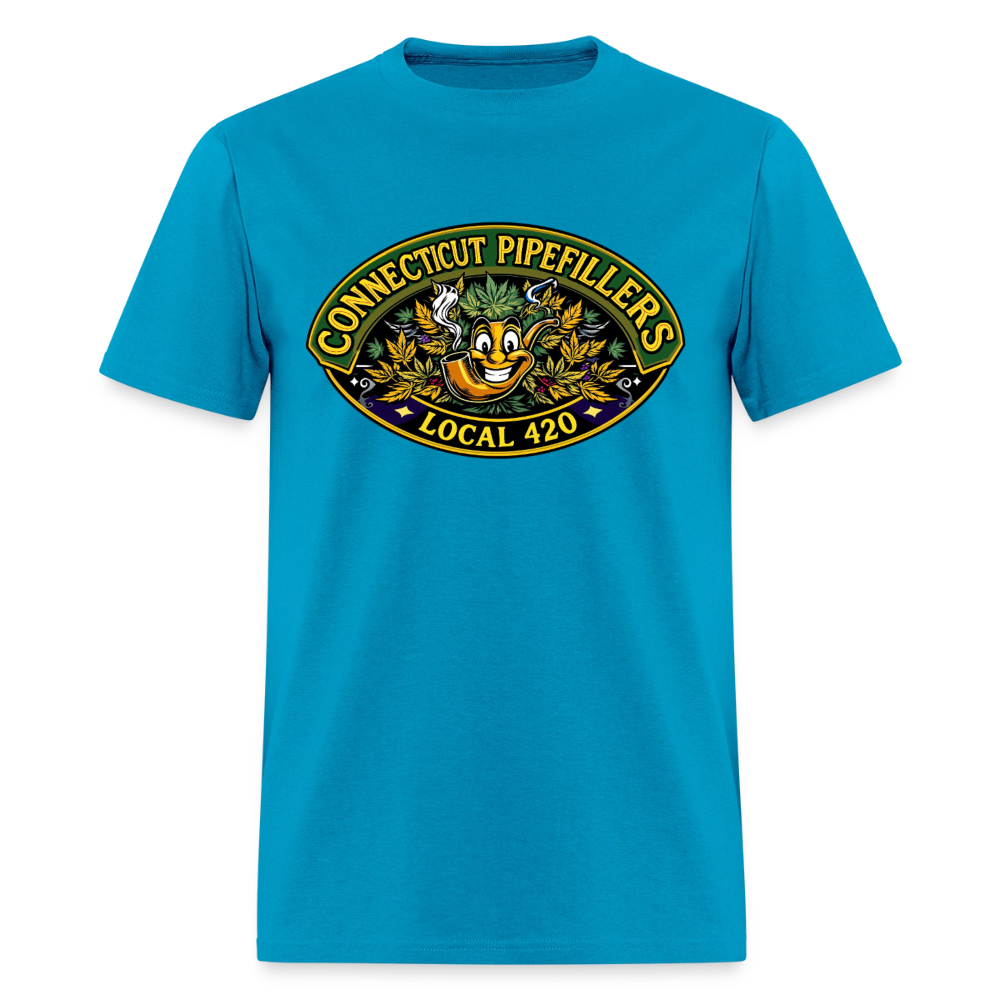 CONNECTICUT PIPEFILLERD LOCAL 420 F/B DESIGN Men's T-Shirt - turquoise