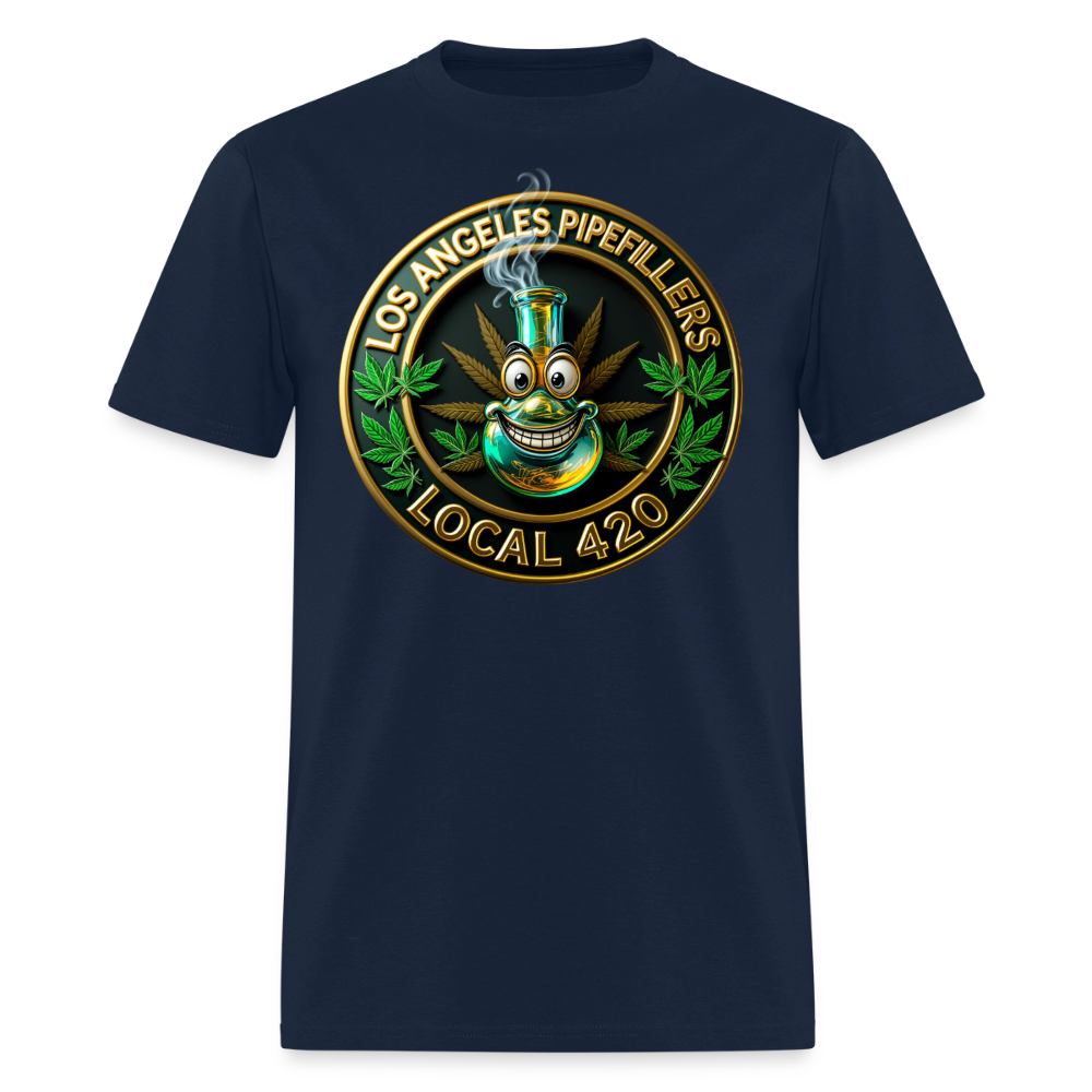 LOS ANGELES PIPEFILLERS LOCAL 420 F/B DESIGNS Men's T-Shirt - navy