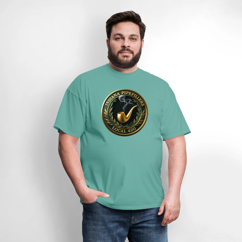 INDIANA PIPEFILLERS LOCAL 420 F/B DESIGN Men's T-Shirt - aquatic