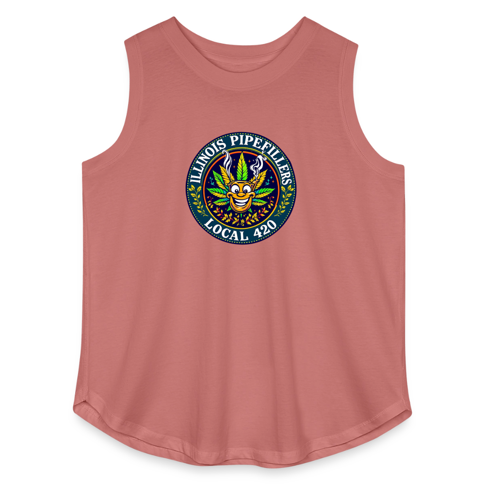 ILLINOIS PIPEFILLERS LOCAL 420 Women's Curvy Relaxed Tank Top - mauve