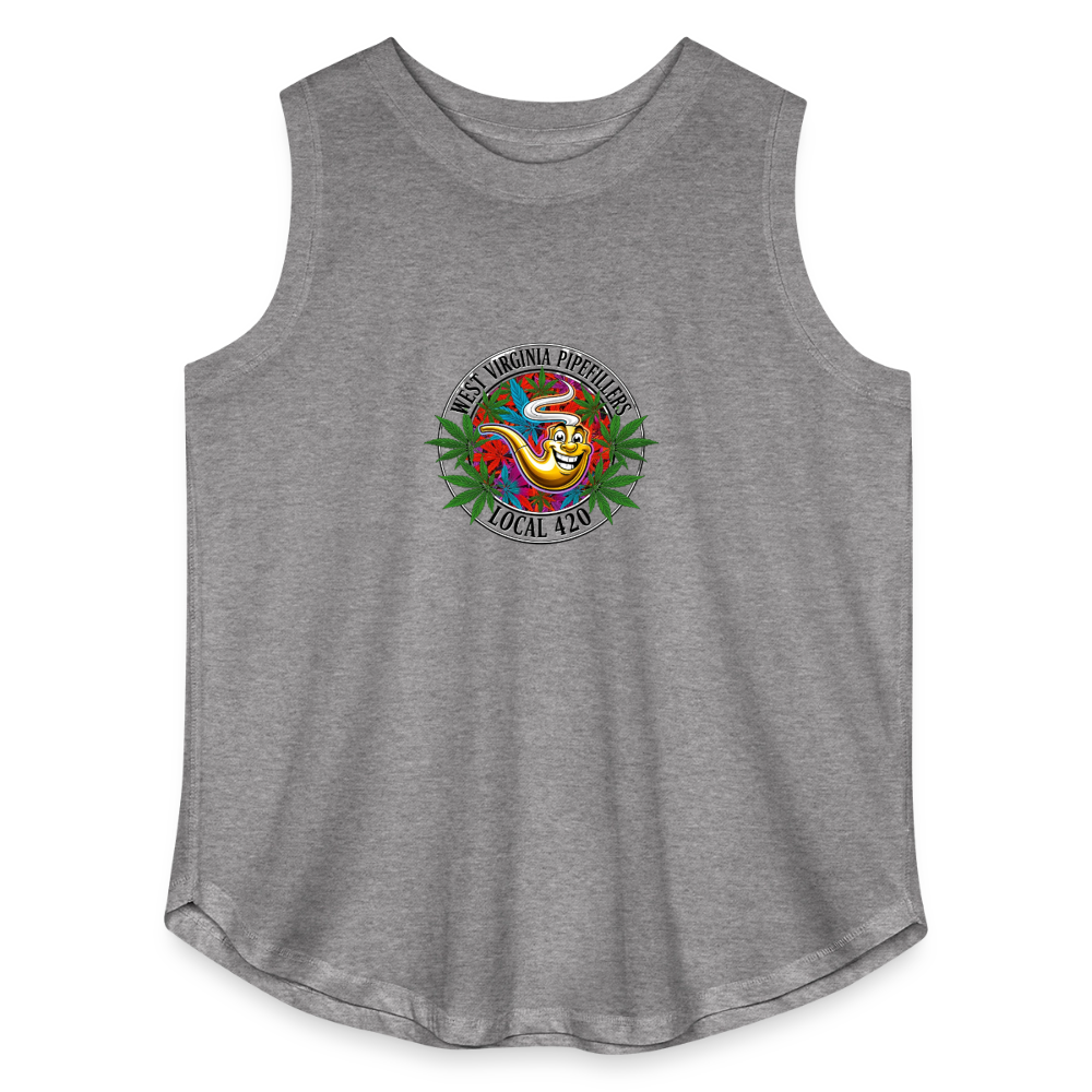 WEST VIRGINIA  PIPEFILLERS LOCAL 420 Women's Curvy Relaxed Tank Top - granite heather 
