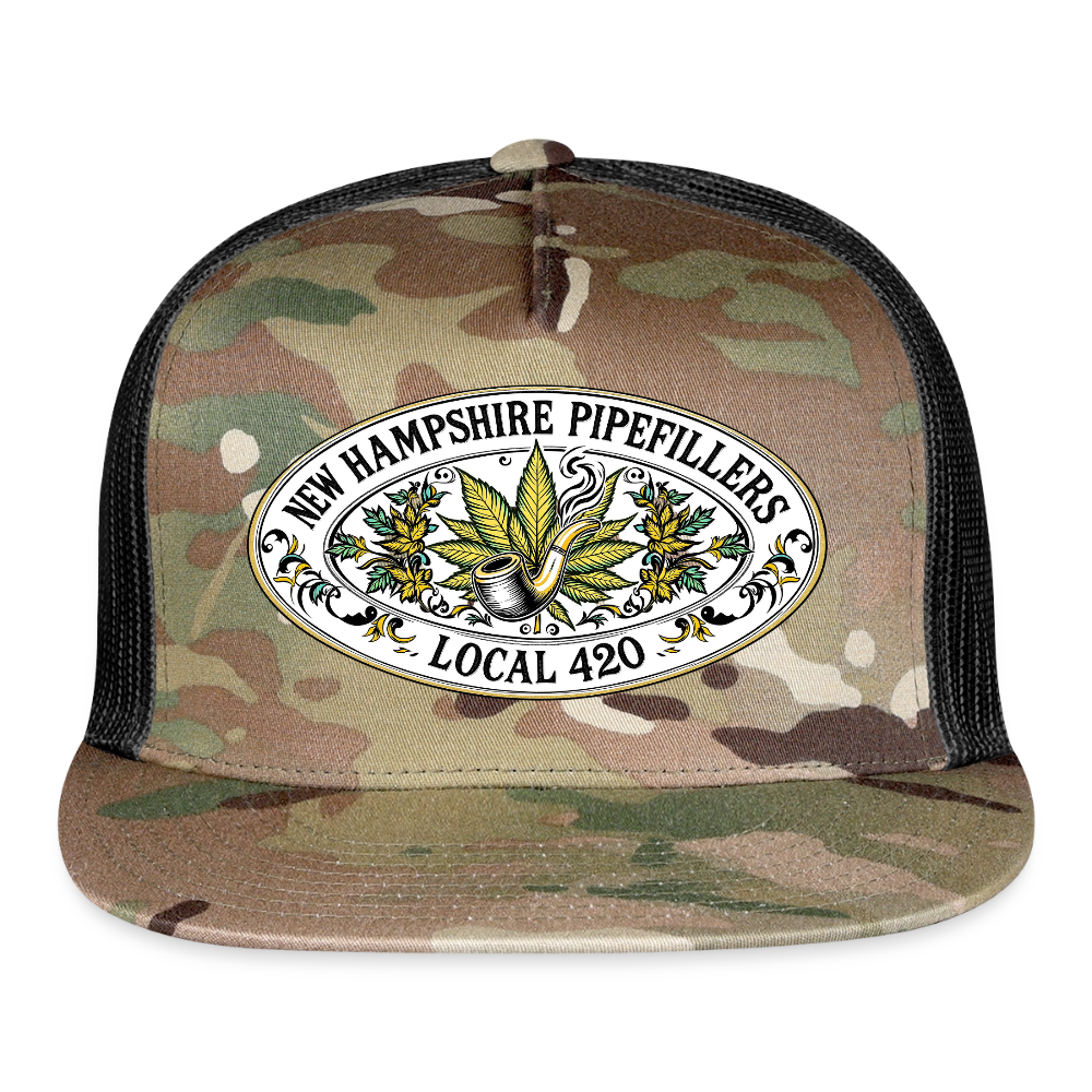 NEW HAMPSHIRE PIPEFILLERS LOCAL 420 Trucker Hat - MultiCam\black