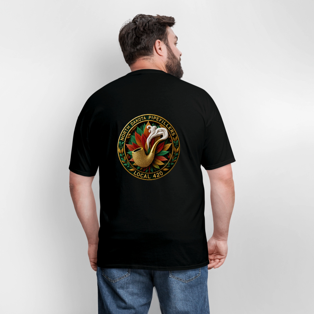 NORTH DAKOTA PIPEFILLERS LOCAL 420 F/B DESIGNS Men's T-Shirt - black