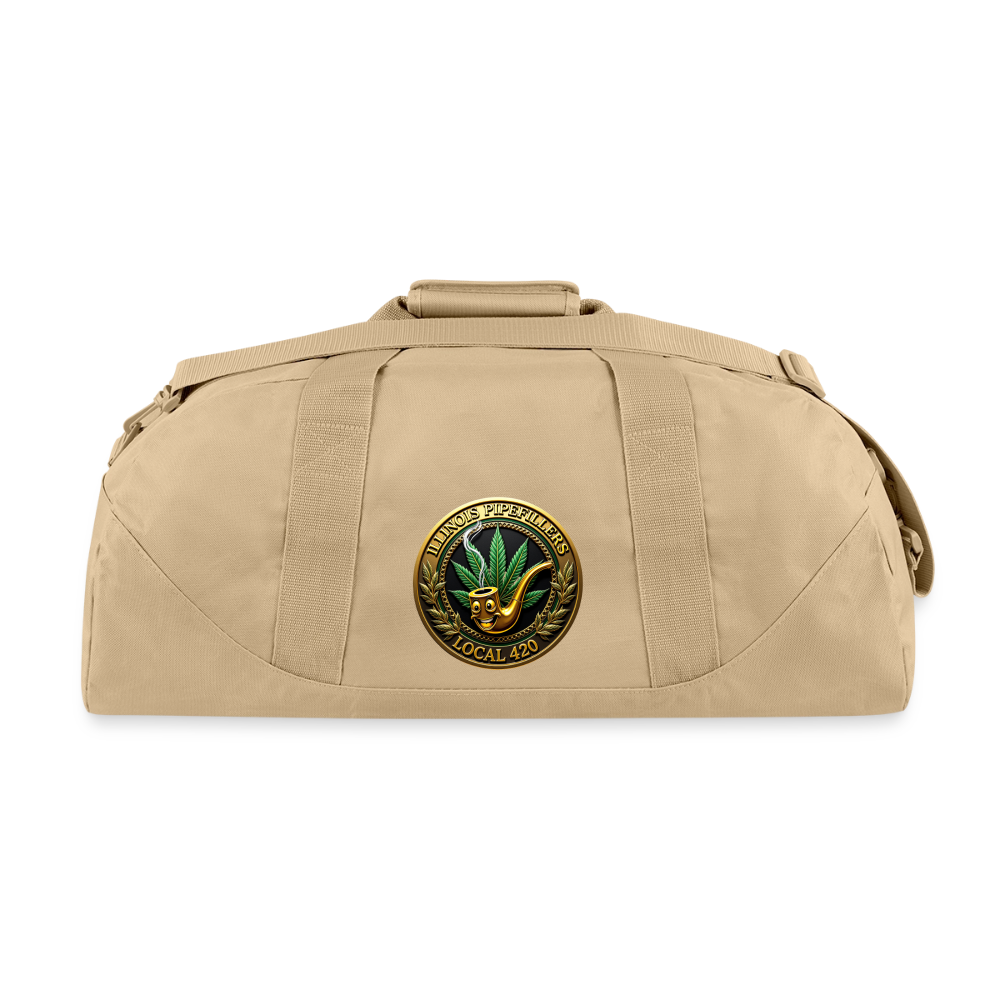 IOWA PIPEFILLERS LOCAL 420 TWO DESIGNS  Duffel Bag - beige