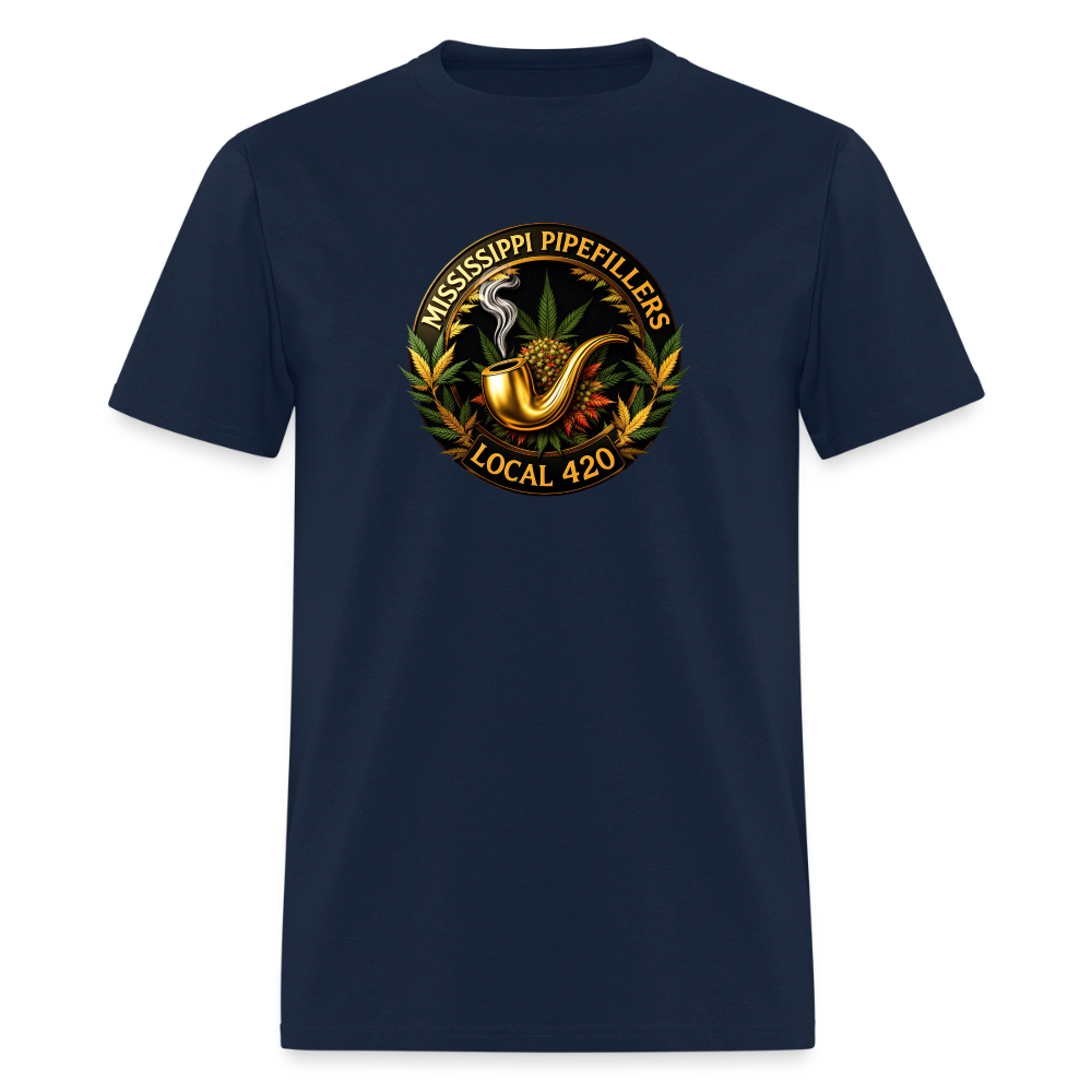 MISSISSIPPI PIPEFILLERS LOCAL 420 Men's T-Shirt - navy