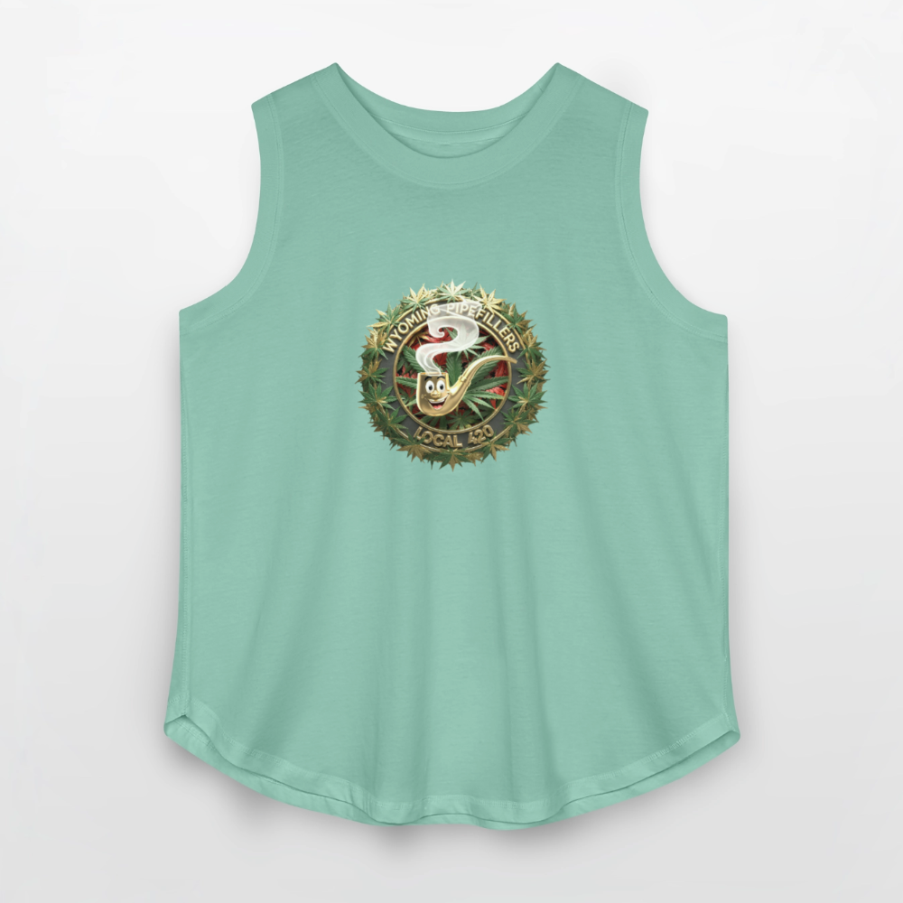 WYOMING PIPEFILLERS LOCAL 420 F/B DESIGN Women's Curvy Relaxed Tank Top - saltwater