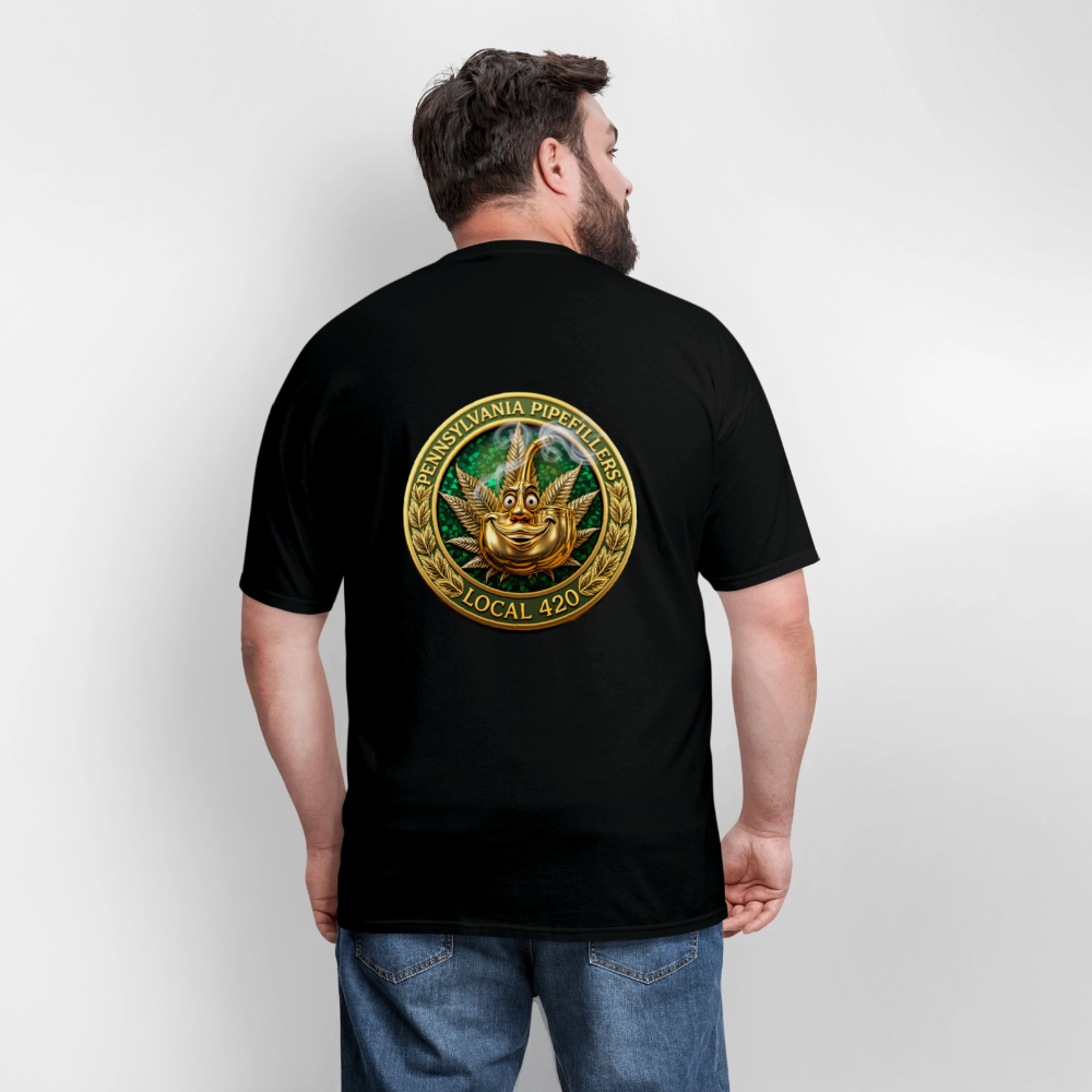 PENNSYLVANIA PIPEFILLERS LOCAL 420 F/B DESIGNS Men's T-Shirt - black