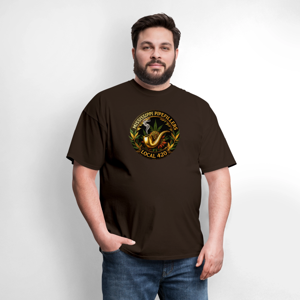 MISSISSIPPI PIPEFILLERS LOCAL 420 Men's T-Shirt - brown