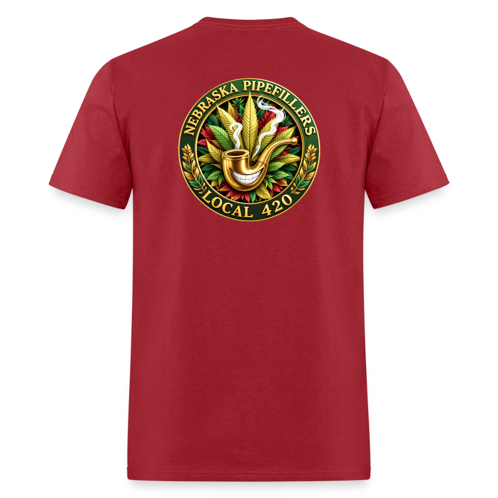 NEBRASKA PIPEFILLERS LOCAL 420 F/B DESIGNS Men's T-Shirt - true red