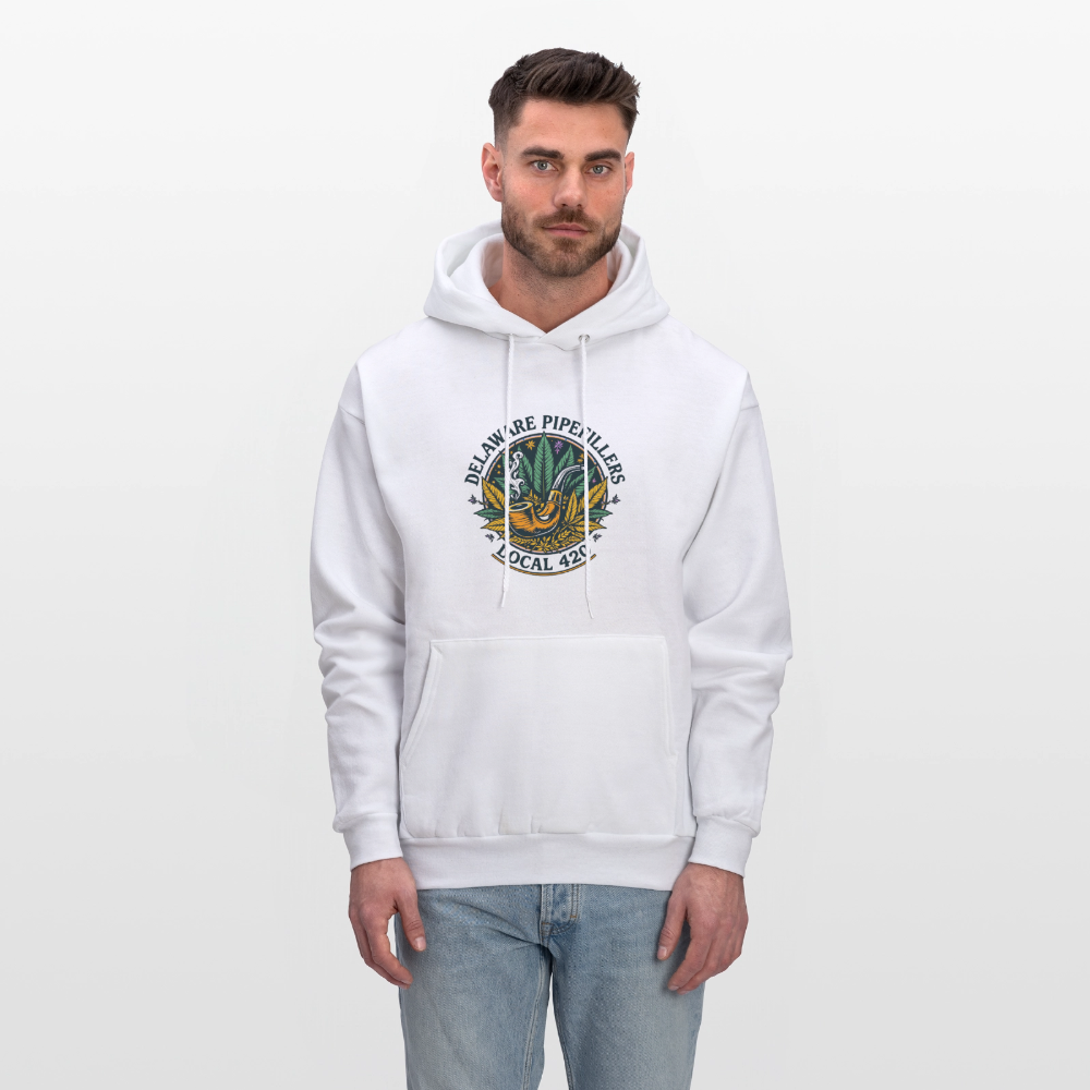 DELAWARE PIPEFILLERS LOCAL 420 Men's Hoodie - white