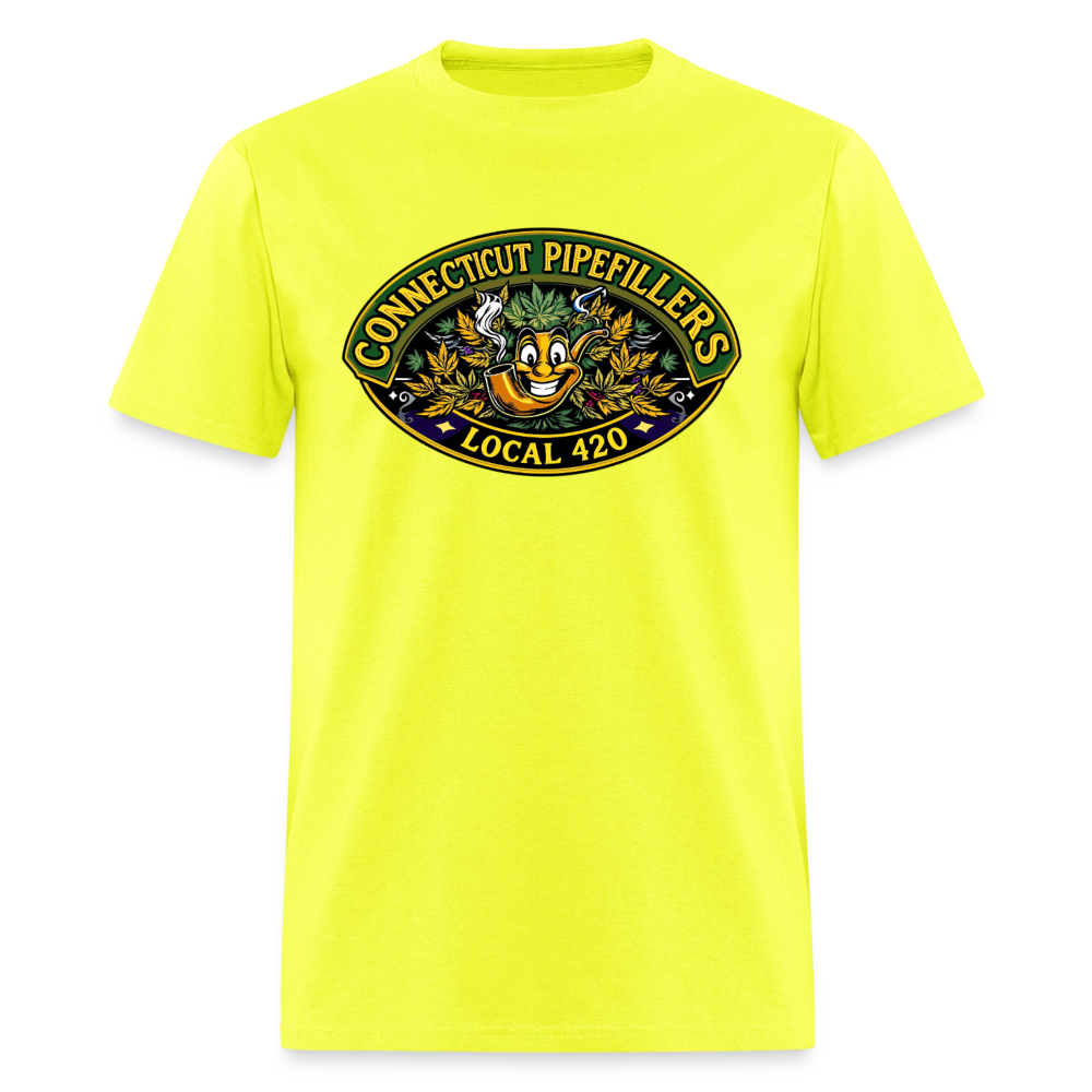 CONNECTICUT PIPEFILLERD LOCAL 420Men's T-Shirt - safety green