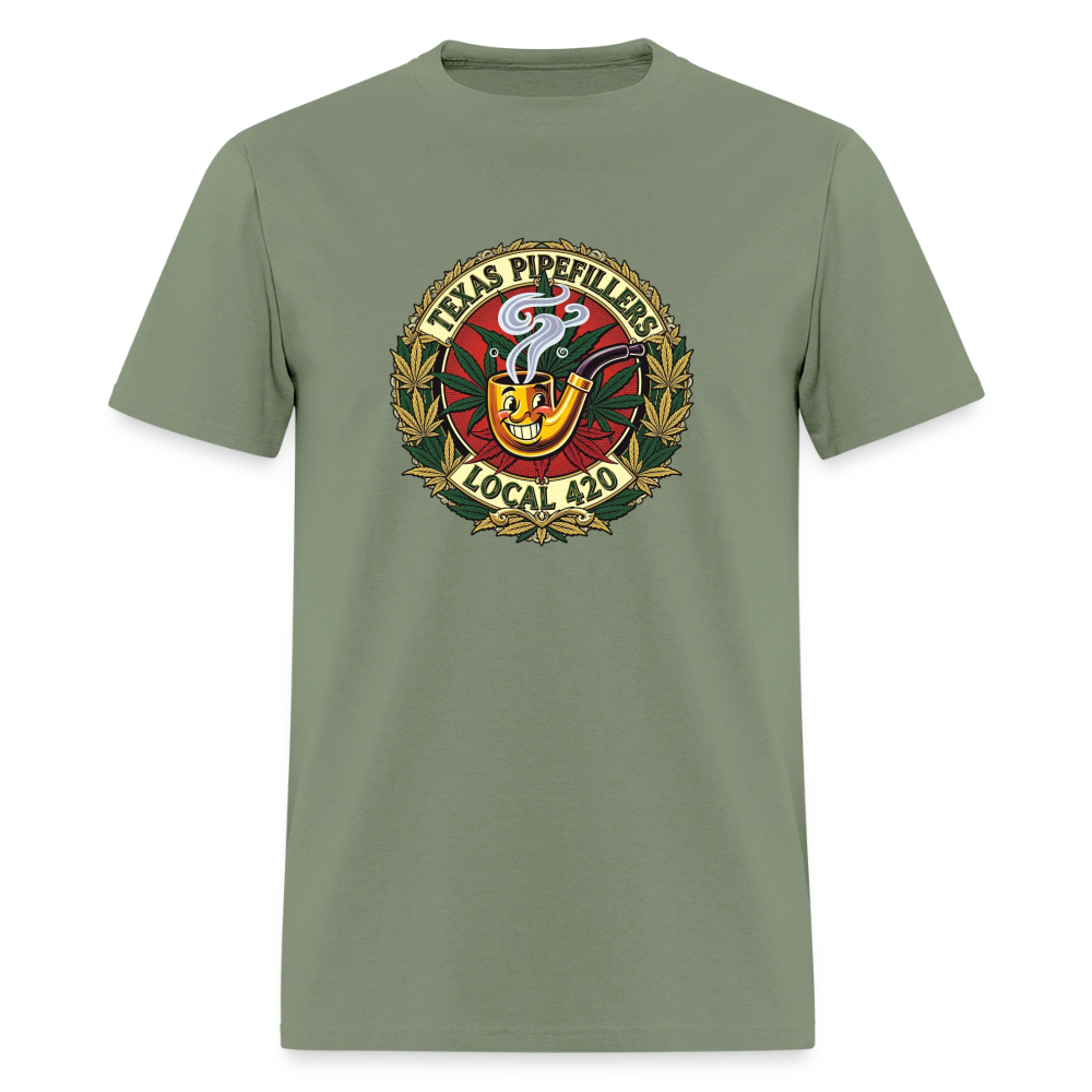 TEXAS PIPEFILLERS LOCAL 420 F.B DESIGN Men's T-Shirt - military green
