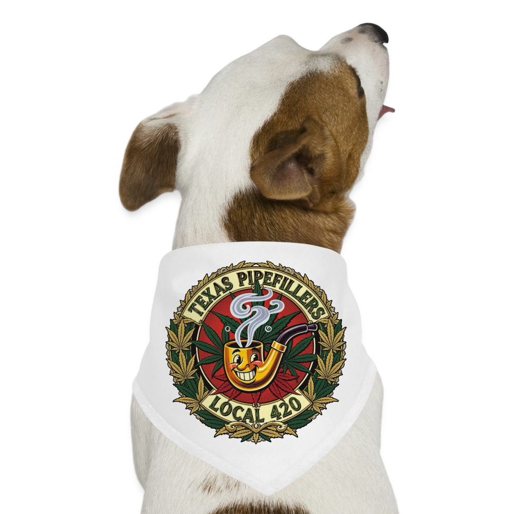 TEXAS PIPEFILLERS LOCAL 420 Union Dog Bandana - white