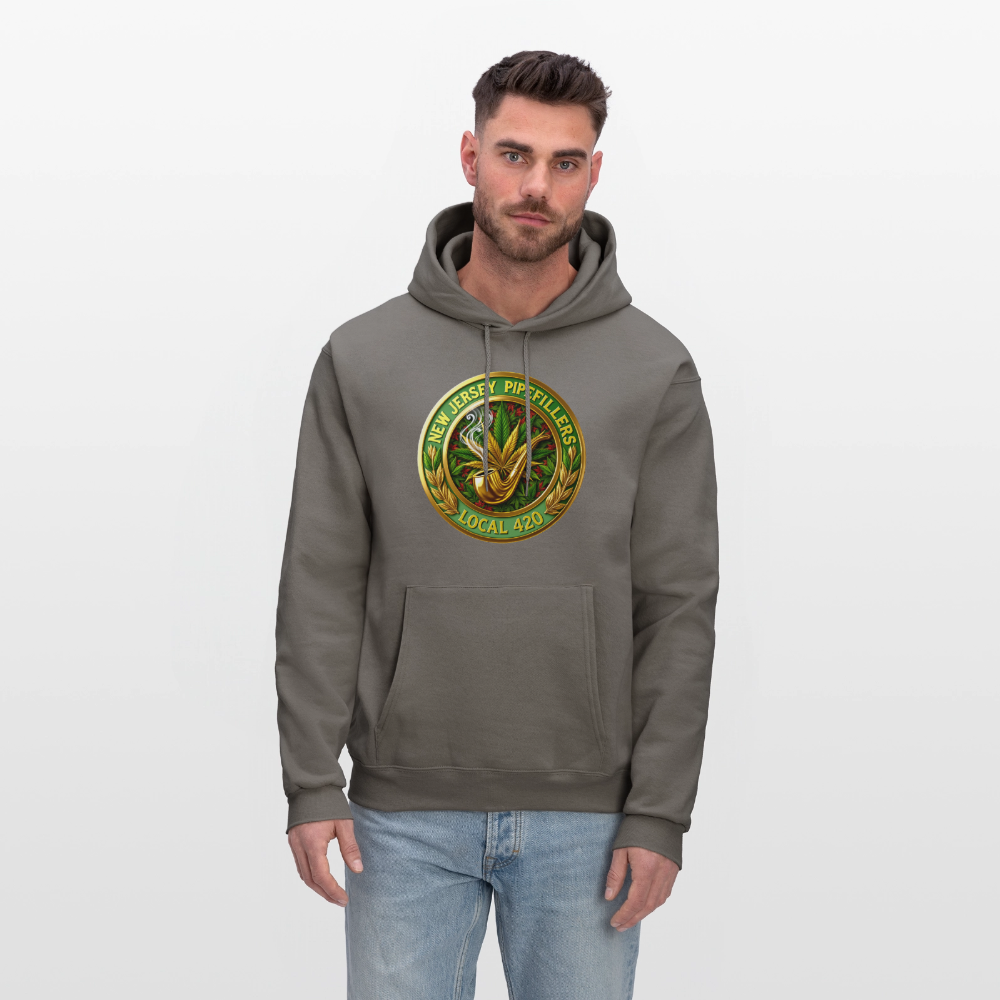 NEW JERSEY PIPEFILLERS LOCAL 420 Men's Hoodie - asphalt gray