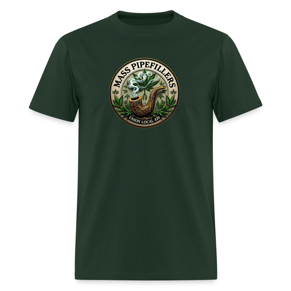MASS PIPEFILLERS LOCAL 420 2 EMBLEM Men's T-Shirt - forest green
