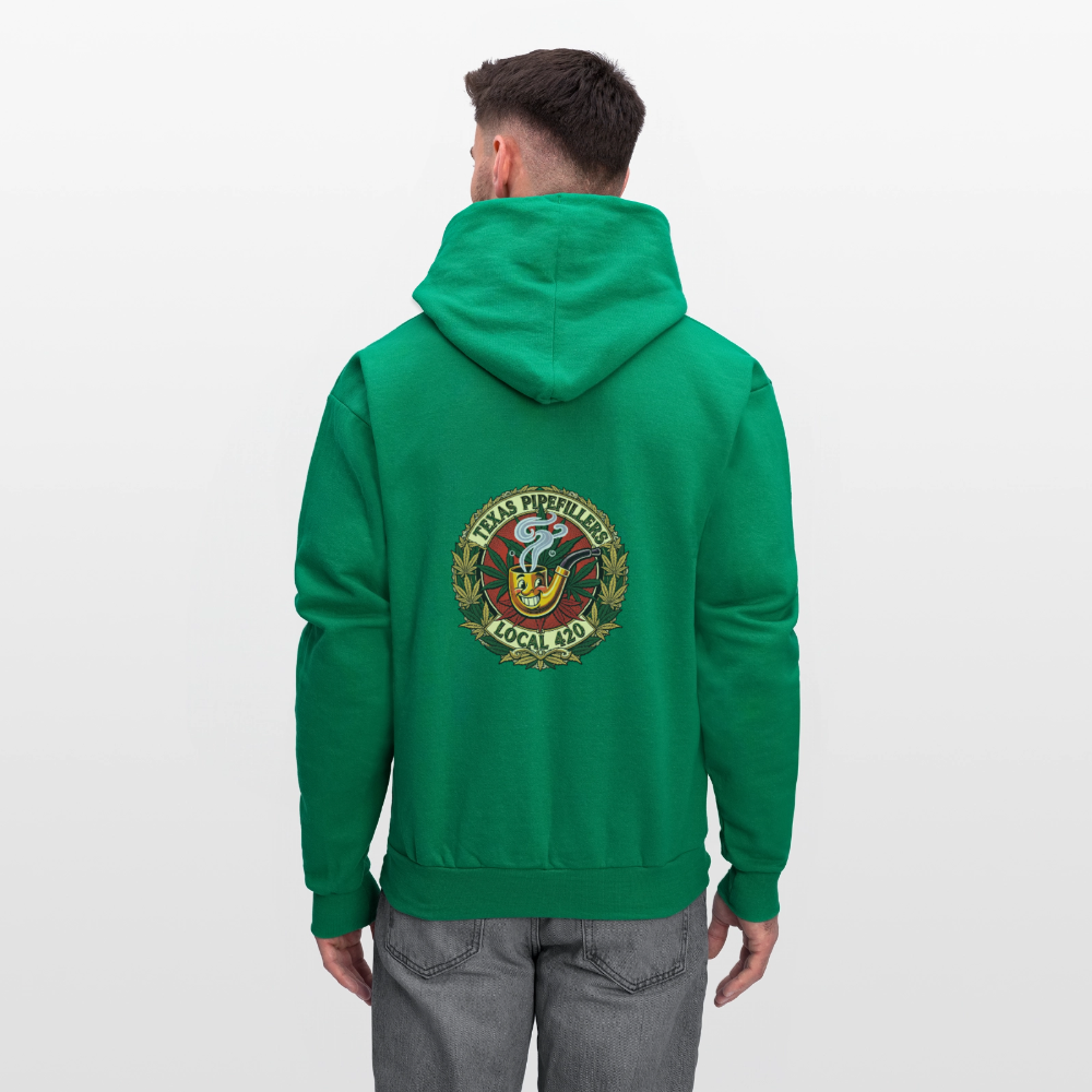 TEXAS PIPEFILLERS LOCAL 420 F.B DESIGN Men's Hoodie - kelly green