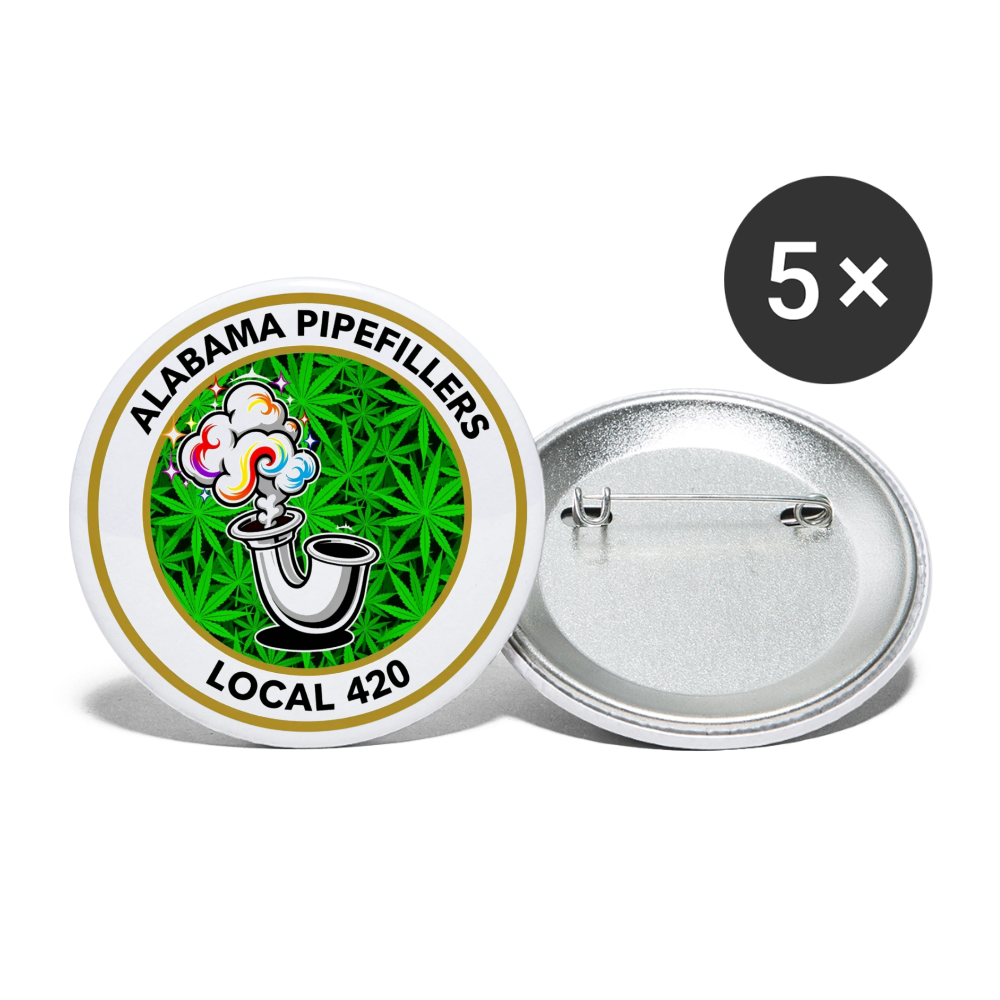 ALABAMA PIPEFILLERS LOCAL 420 Union Buttons small 1'' (5-pack) - white