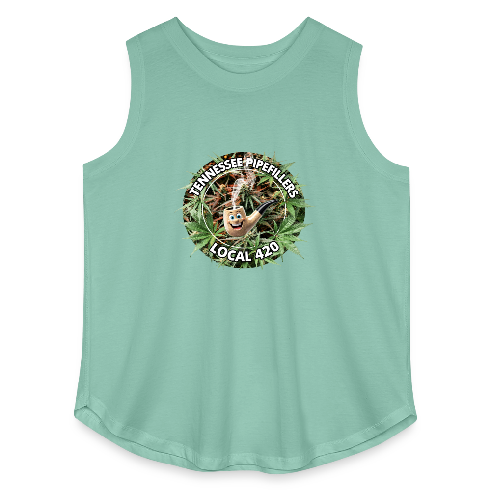 TENNESSEE PIPEFILLERS LOCAL 420 Women's Curvy Relaxed Tank Top - saltwater