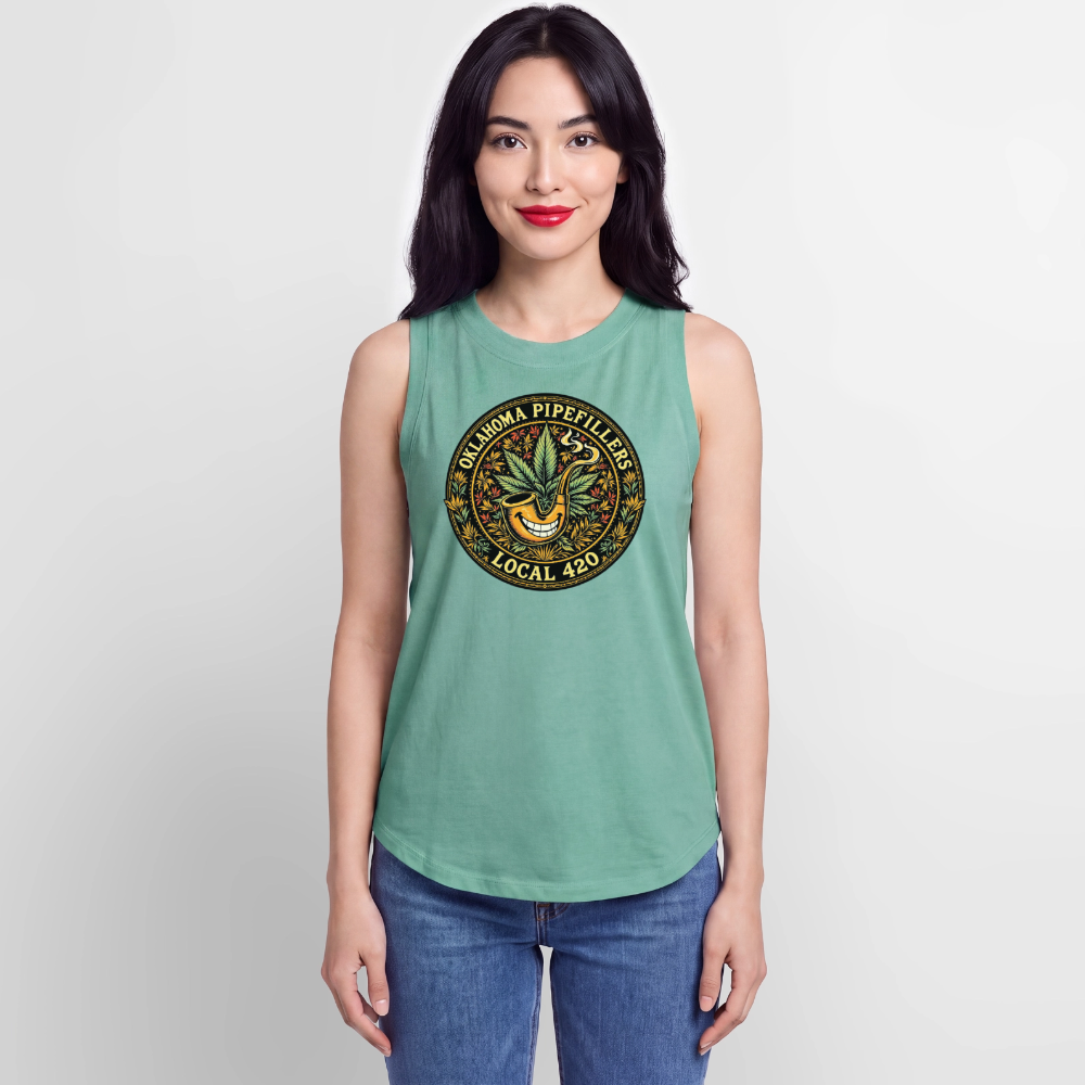 OKLAHOMA PIPEFILLERS LOCAL420 Women's Relaxed Tank Top - saltwater