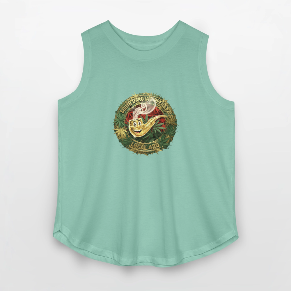 SOUTH DAKOTA PIPEFILLERS LOCAL 420 Women's Curvy Relaxed Tank Top - saltwater
