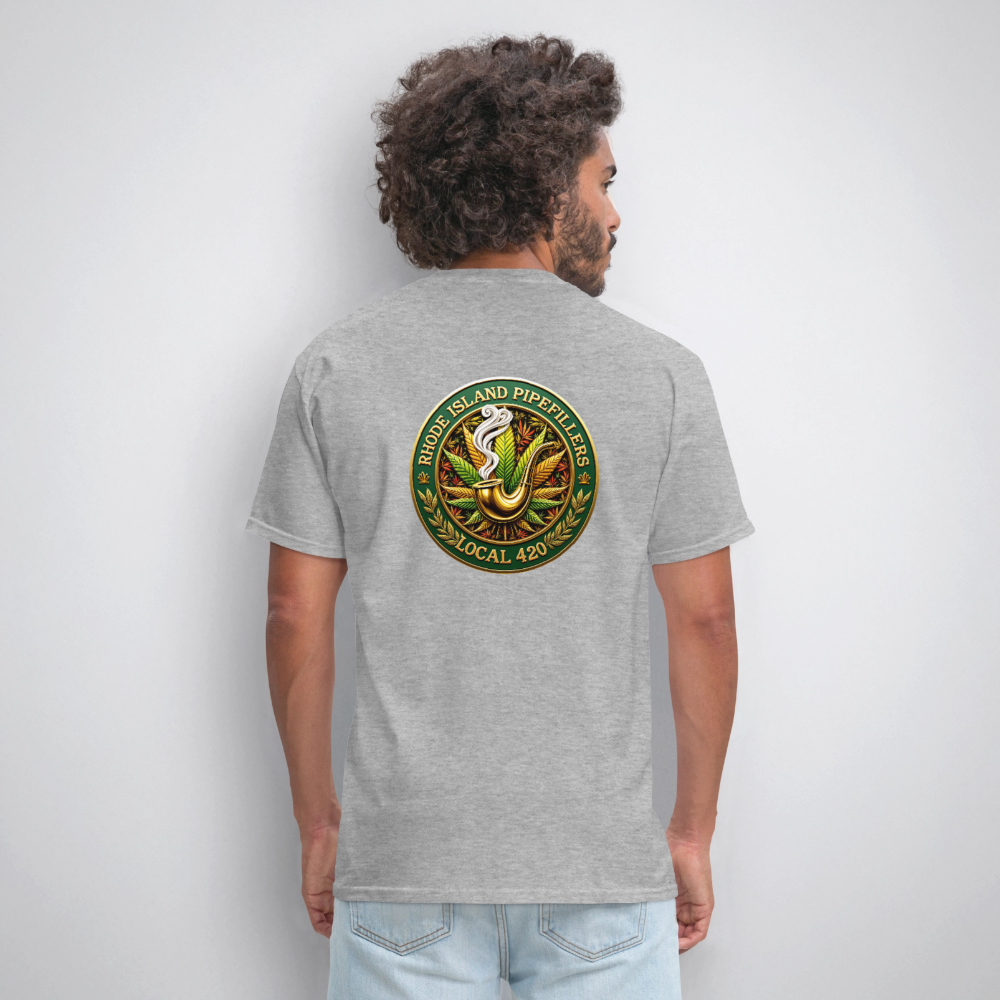 RHODE ISLAND PIPEFILLERS LOCAL 420 F/B DESIGNS Men's T-Shirt - heather gray