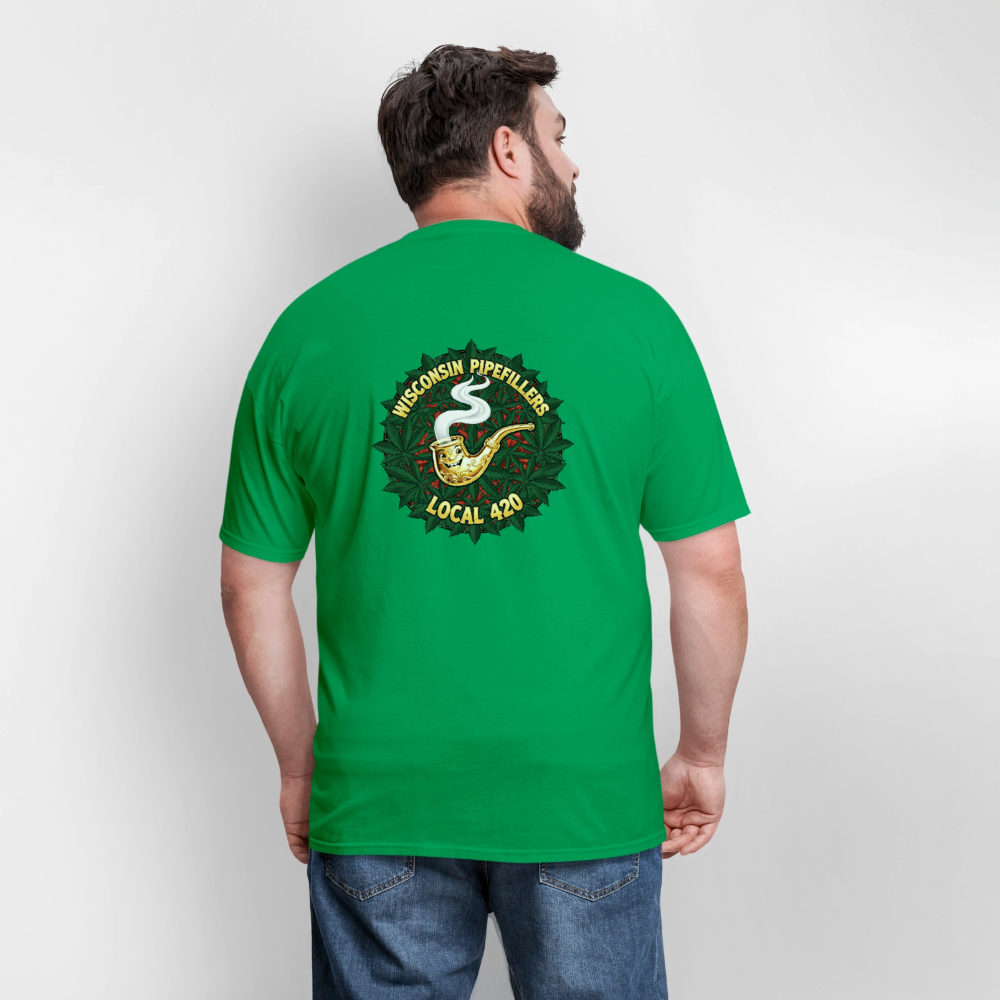 WISCONSIN PIPEFILLERS LOCAL 420 Men's T-Shirt - bright green
