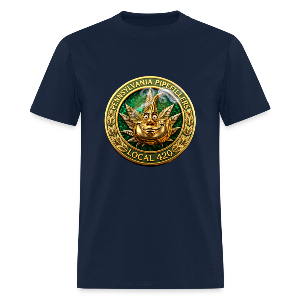 PENNSYLVANIA PIPEFILLERS LOCAL 420 F/B DESIGNS Men's T-Shirt - navy