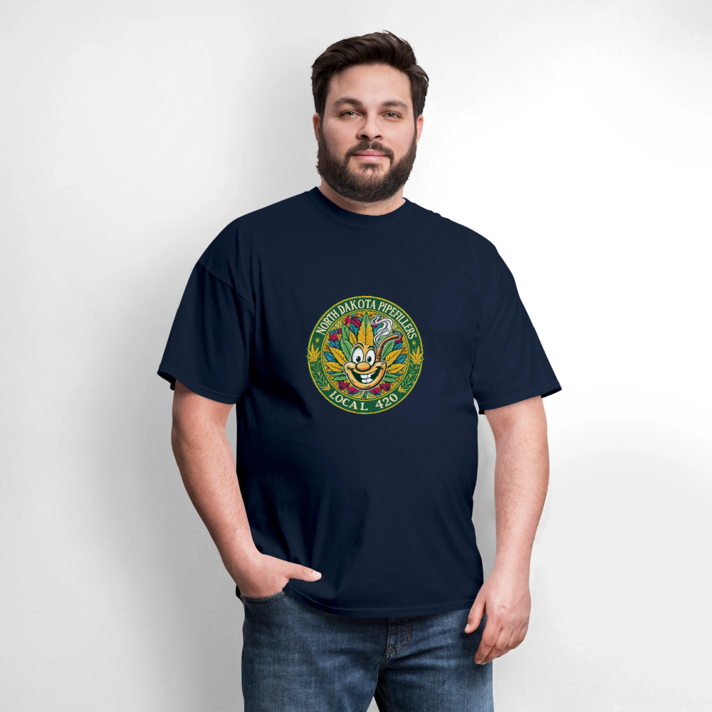 NORTH DAKOTA PIPEFILLERS LOCAL 420 Men's T-Shirt - navy