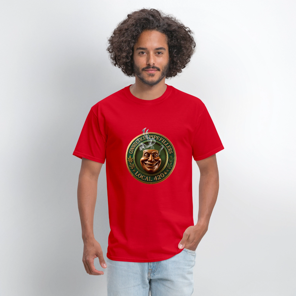 CONNECTICUT PIPEFILLERS LOCAL 420 F/B DESIGN Men's T-Shirt - red
