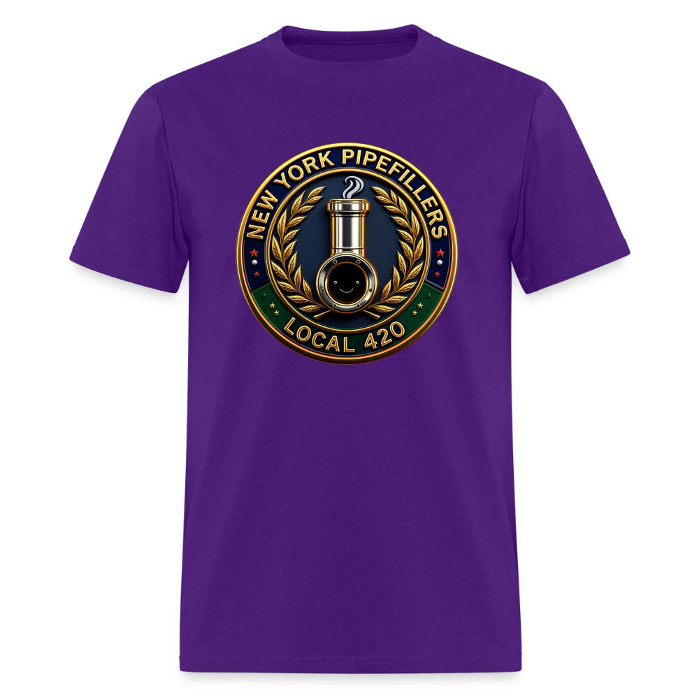 NEW YORK PIPEFILLERS LOCAL 420 F/B DESIGNS Men's T-Shirt - purple