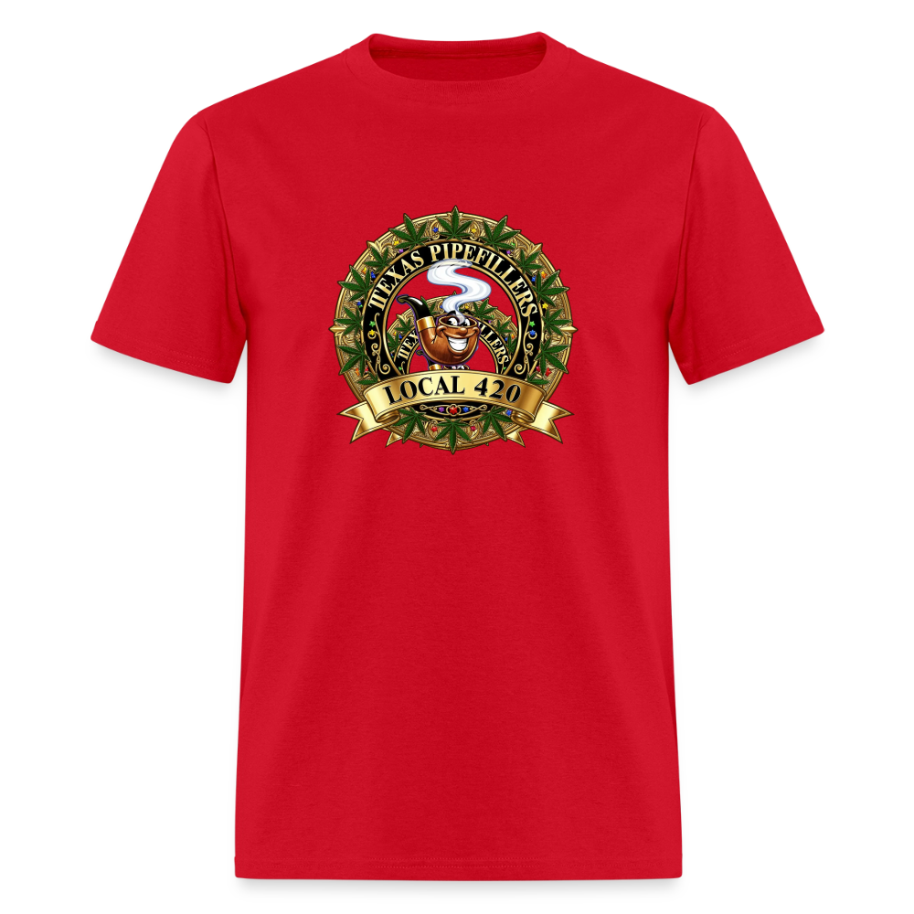 TEXAS PIPEFILLERS LOCAL 420 F/B DESIGN Men's T-Shirt - red