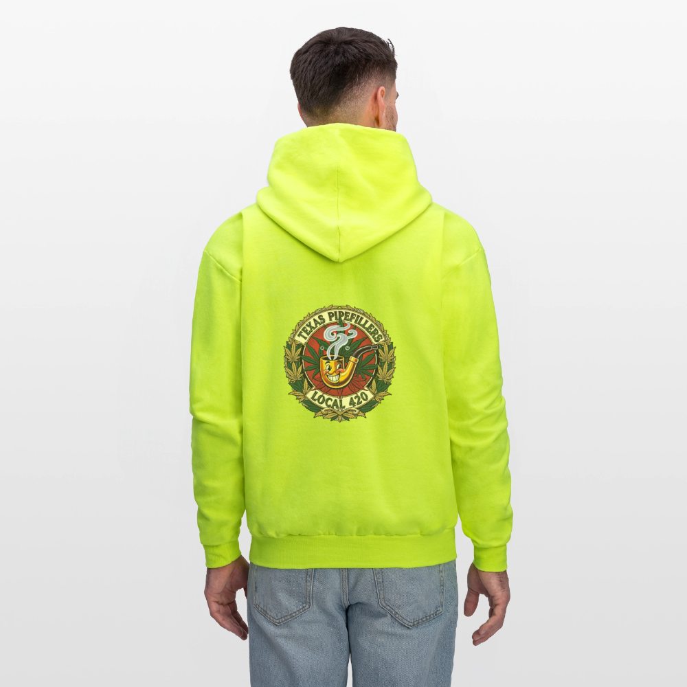TEXAS PIPEFILLERS LOCAL 420 F.B DESIGN Men's Hoodie - safety green