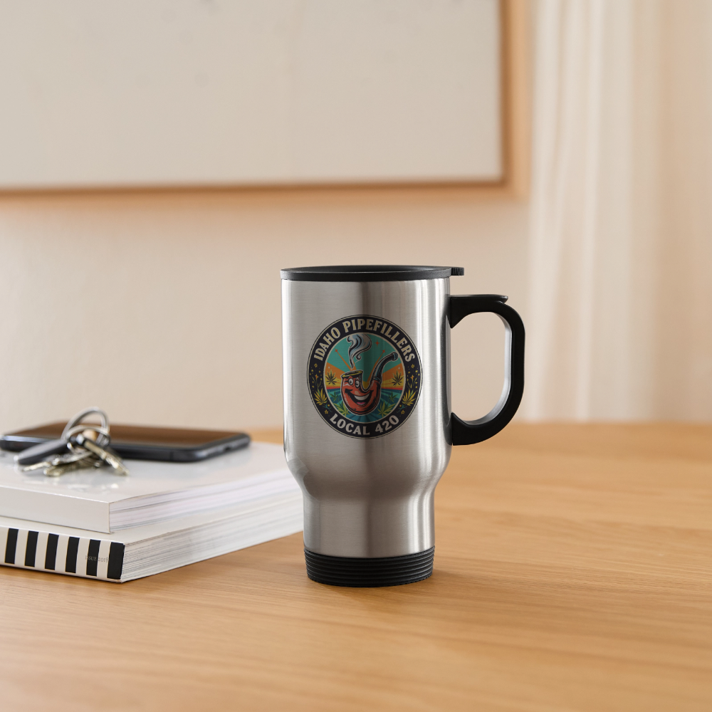 IDAHO PIPEFILLERS LOCAL 420 14oz Stainless Steel Travel Mug - silver