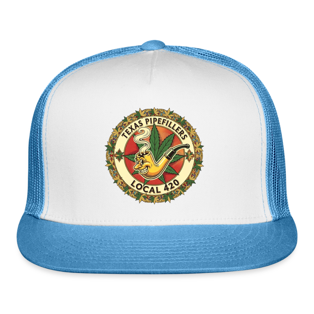 TEXAS PIPEFILLERS LOCAL 420 Trucker Hat - white/blue