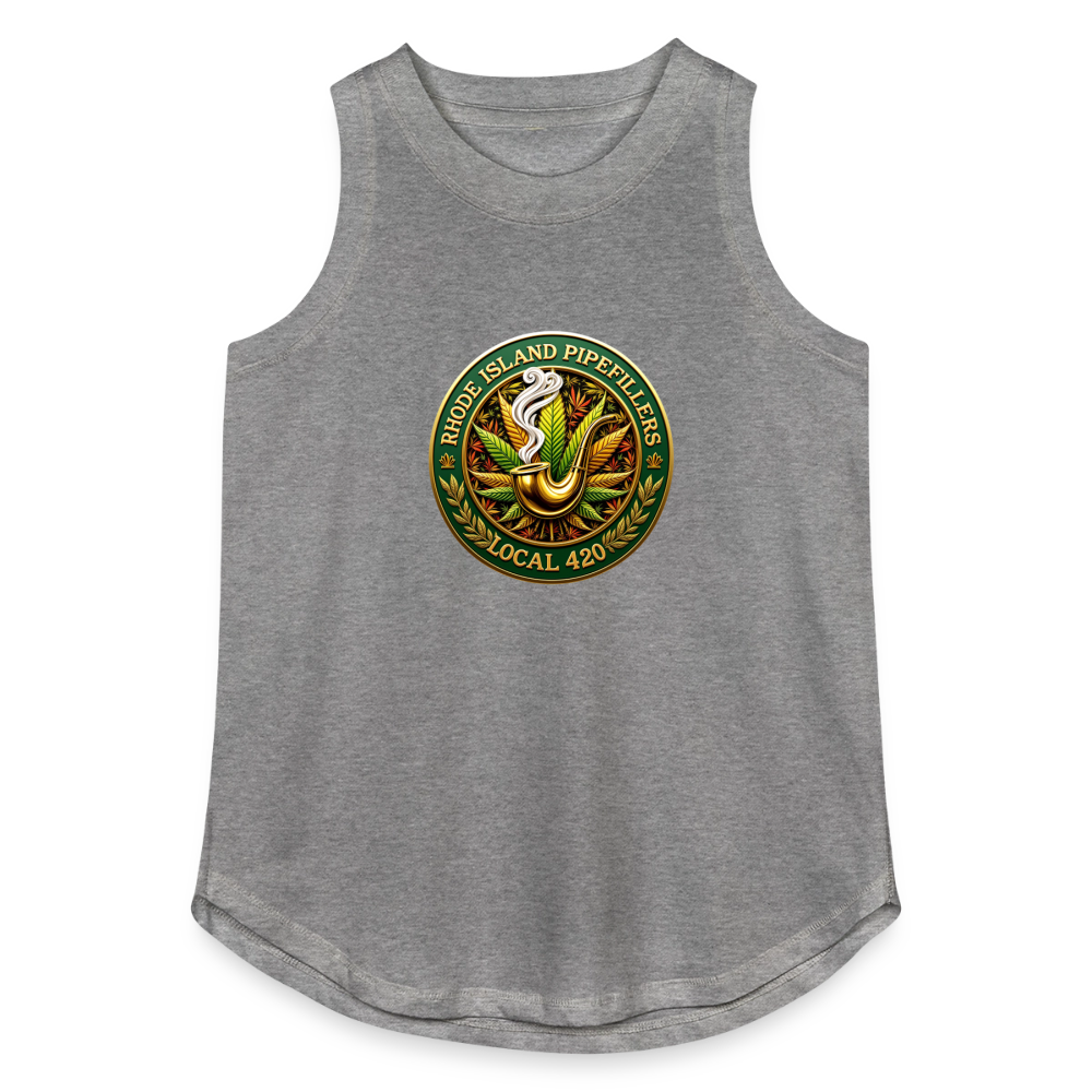 RHODE ISLAND PIPEFILLERS LOCAL 420 Women's Relaxed Tank Top - granite heather 