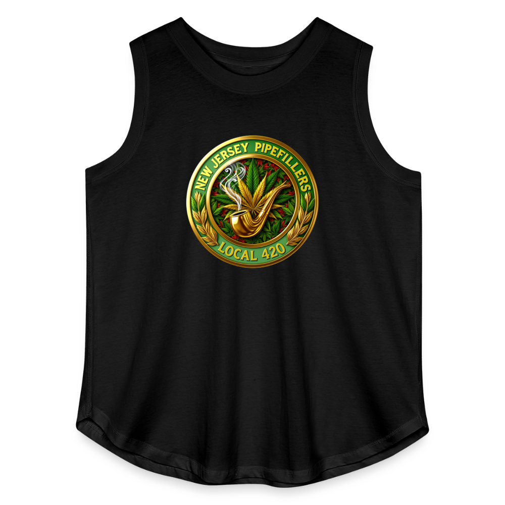 NEW JERSEY PIPEFILLERS LOCAL 420 Women's Curvy Relaxed Tank Top - black