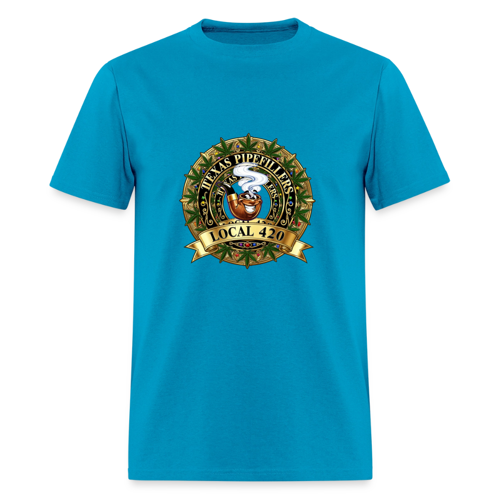 TEXAS PIPEFILLERS LOCAL 420 Men's T-Shirt - turquoise