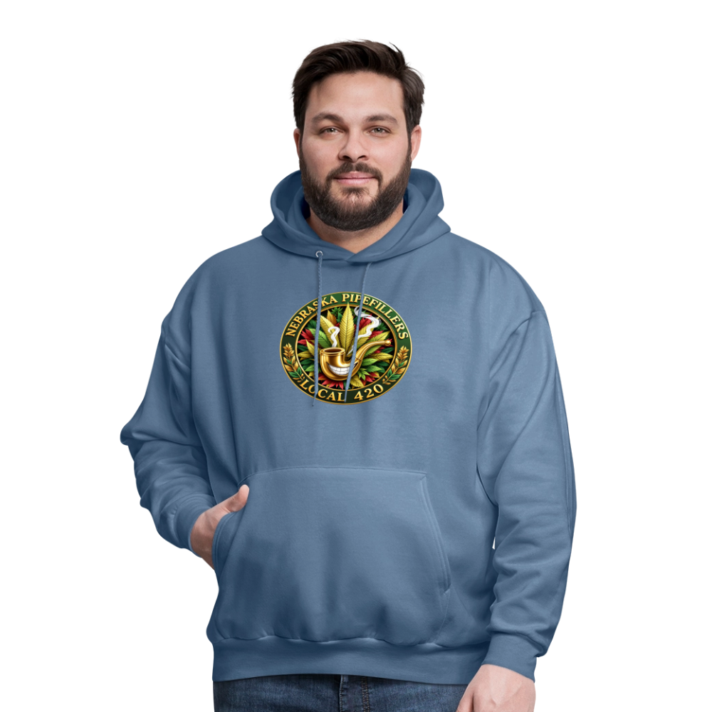 NEBRASKA PIPEFILLERS LOCAL 420 Men's Hoodie - denim blue