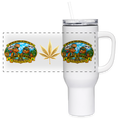 HERBIE HERBIVORE HI BUDDY NEW ENGLAND PIPEFILLERS UNION LOCAL 420  40 oz Stainless Steel Travel Tumbler - white