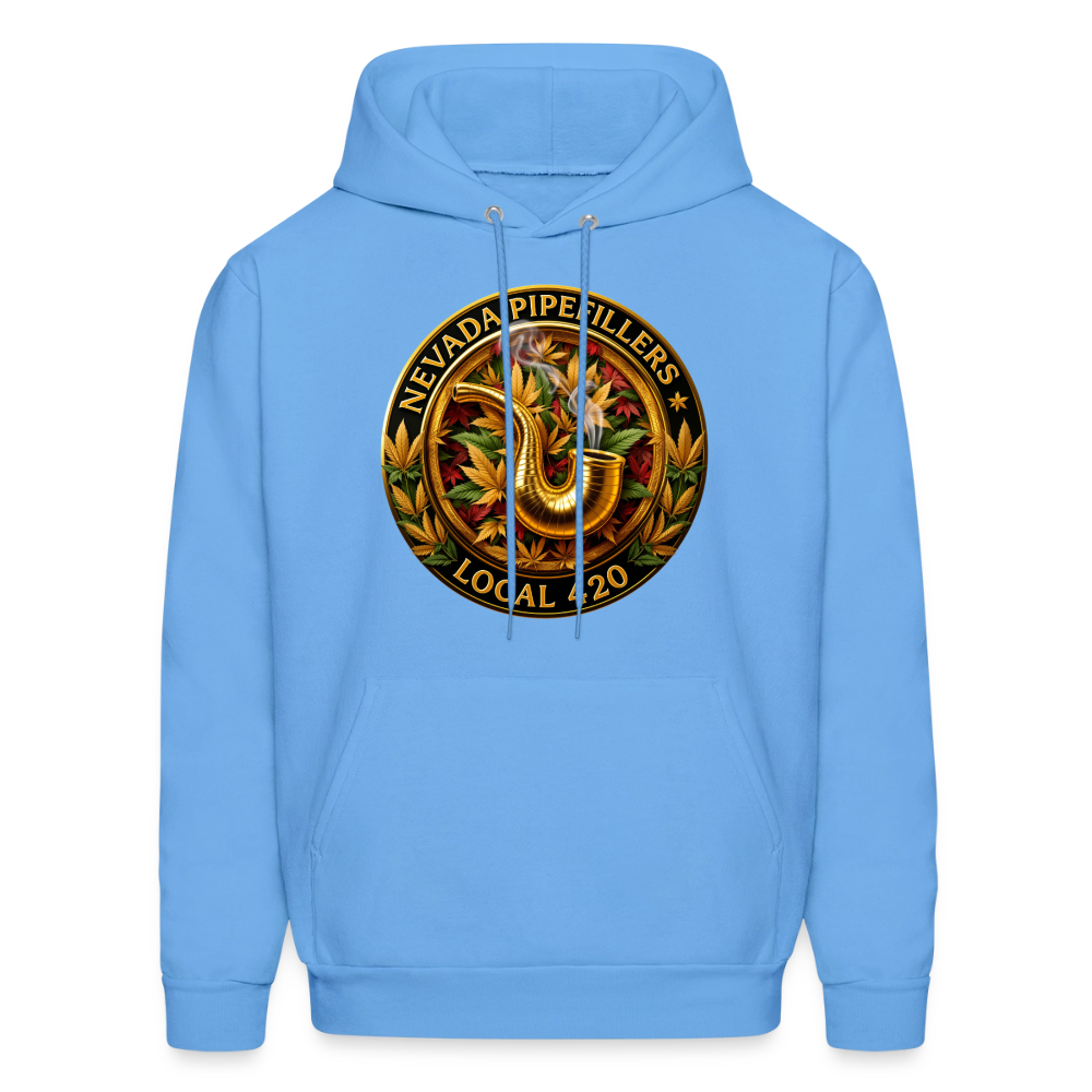 NEVADA PIPEFILLERS LOCAL 420  Men's Hoodie - carolina blue