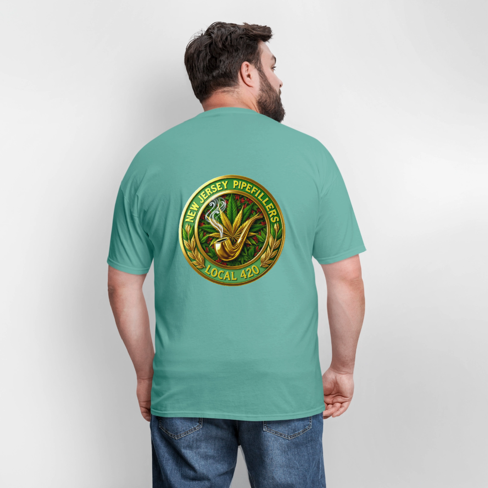 NEW JERSEY PIPEFILLERS LOCAL 420 F/B DESIGN Men's T-Shirt - aquatic
