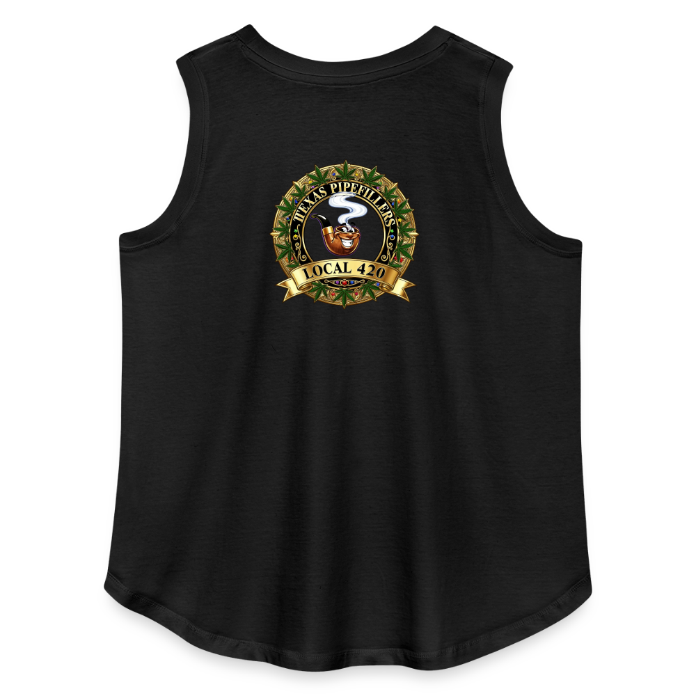 TEXAS PIPEFILLERS LOCAL 420 F/B DESIGN Women's Curvy Relaxed Tank Top - black