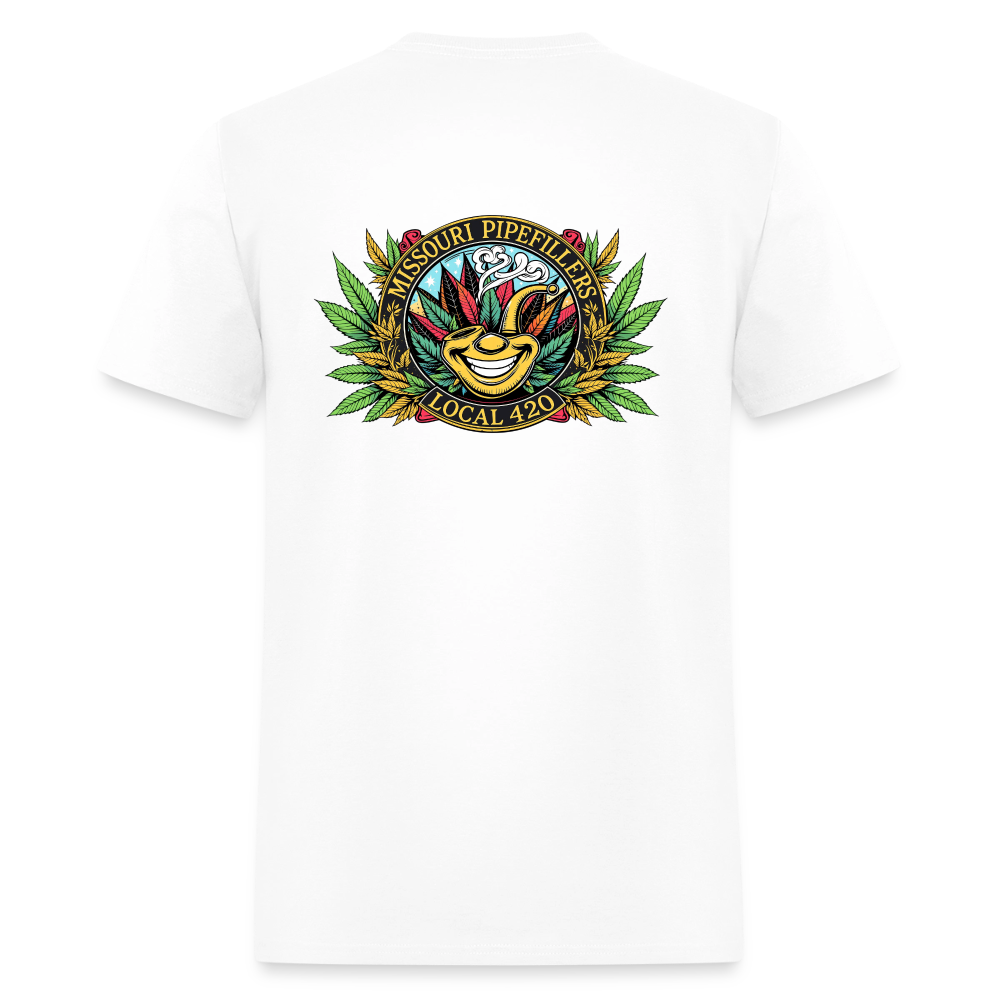 MISSOURI PIPEFILLERS LOCAL 420  F/B DESIGNS  Men's T-Shirt - white